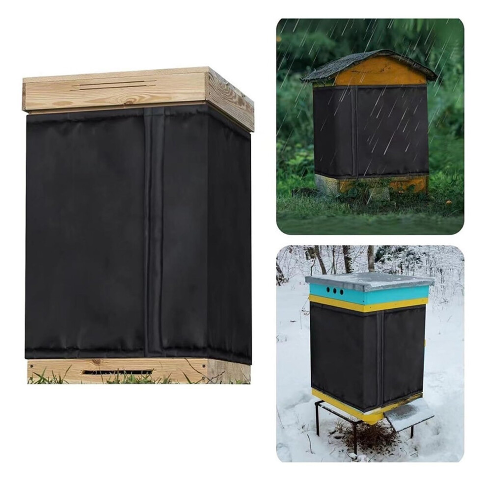 Winter Bee Hive Wrap 600D Oxford Beehive Cover Windproof Waterproof Most Bee Hives With Fastening Tape Black-image-OPC-PMBR55C-NEW
