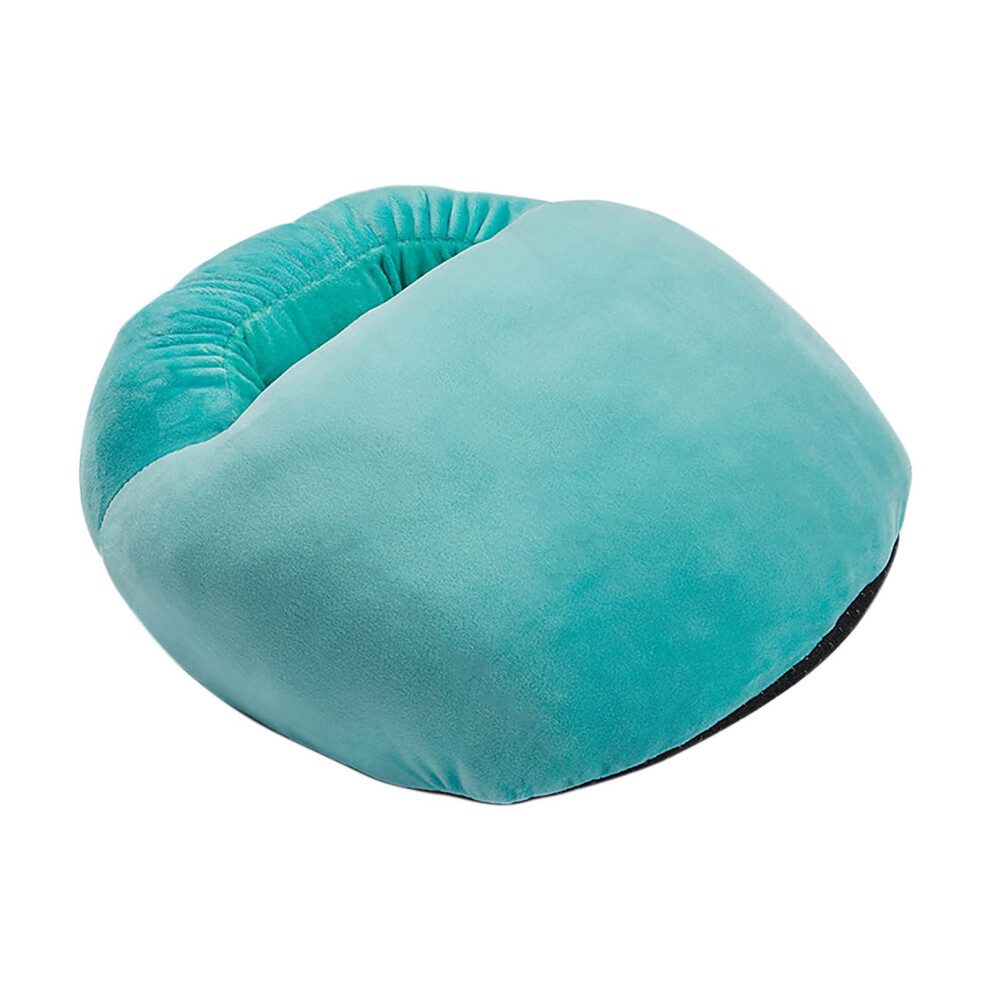Light/Blue Heated Feet Warmer Usb Rechargeable Plush Fluffy Electric Heating Pad For Men And Women Slippers