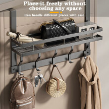 Over-the-Door Metal Storage Rack with 5 Hooks