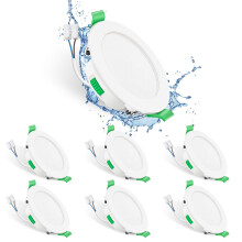 LED Downlights 7W Ultra Slim Dimmable Adjustable Recessed Ceiling Lights IP44 3000K 4000K 6500K Round White 6 Pack