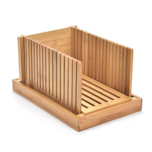 Bamboo Wood Bread Slicer For Homemade Bread Adjustable Thickness, Bread Cutter And Cutting Board Loaf Cakes Model B