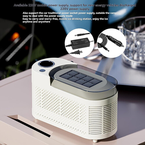 Mini Ice Maker Home Use Desktop Ice Maker One Button Operation Detachable Ice Tray Cream Colour 2