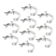 DJ Light Clamps 10-Pack Heavy-Duty Metal C-Clamps for Truss Mounting, Silver Load-Bearing Hooks for Moving Heads