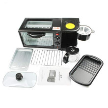 3 In 1 Electric Breakfast Machine Red All In One Mini Drip Coffee Maker Pizza Oven Egg Omelette Frying Pan And Toaster