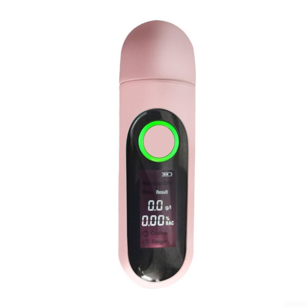 Type C Digital Breath Analyzer For Alcohol Testing Pink Portable And Compact USB C Compatible Accurate And Convenient