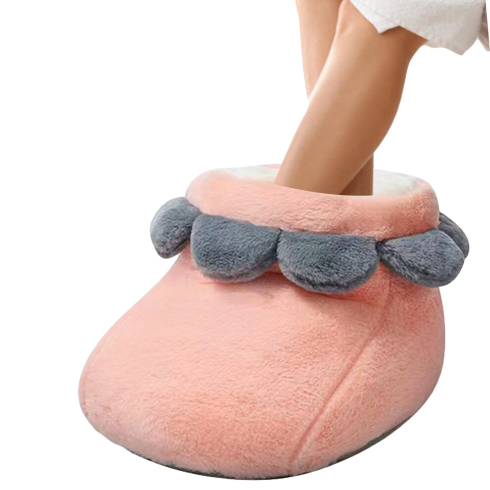 Pink Soft Foot Heater Usb Charging Slipper-Style Foot Warmer For Women Timer Temperature Control For Work