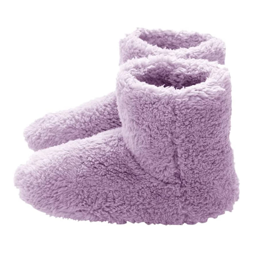 Pink Electric Heated Foot Warmer Usb Rechargeable Plush Foot Heater Winter Office Heating Shoes Washable Plush Booties