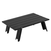 Space Saving Portable Aluminum Table Compact Black Outdoor Dining And Activities