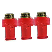 3Pcs Decorative Electric Candle Lights Flameless Cemetery Lamps Garden Durable Portable Outdoor Indoor Battery Powered