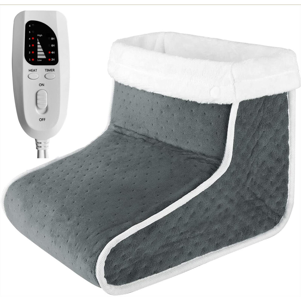 Gray Winter Electric Foot Warmer One Size Slippers, Washable Heating Pad, Rechargeable, Energy-Saving Foot Warmer