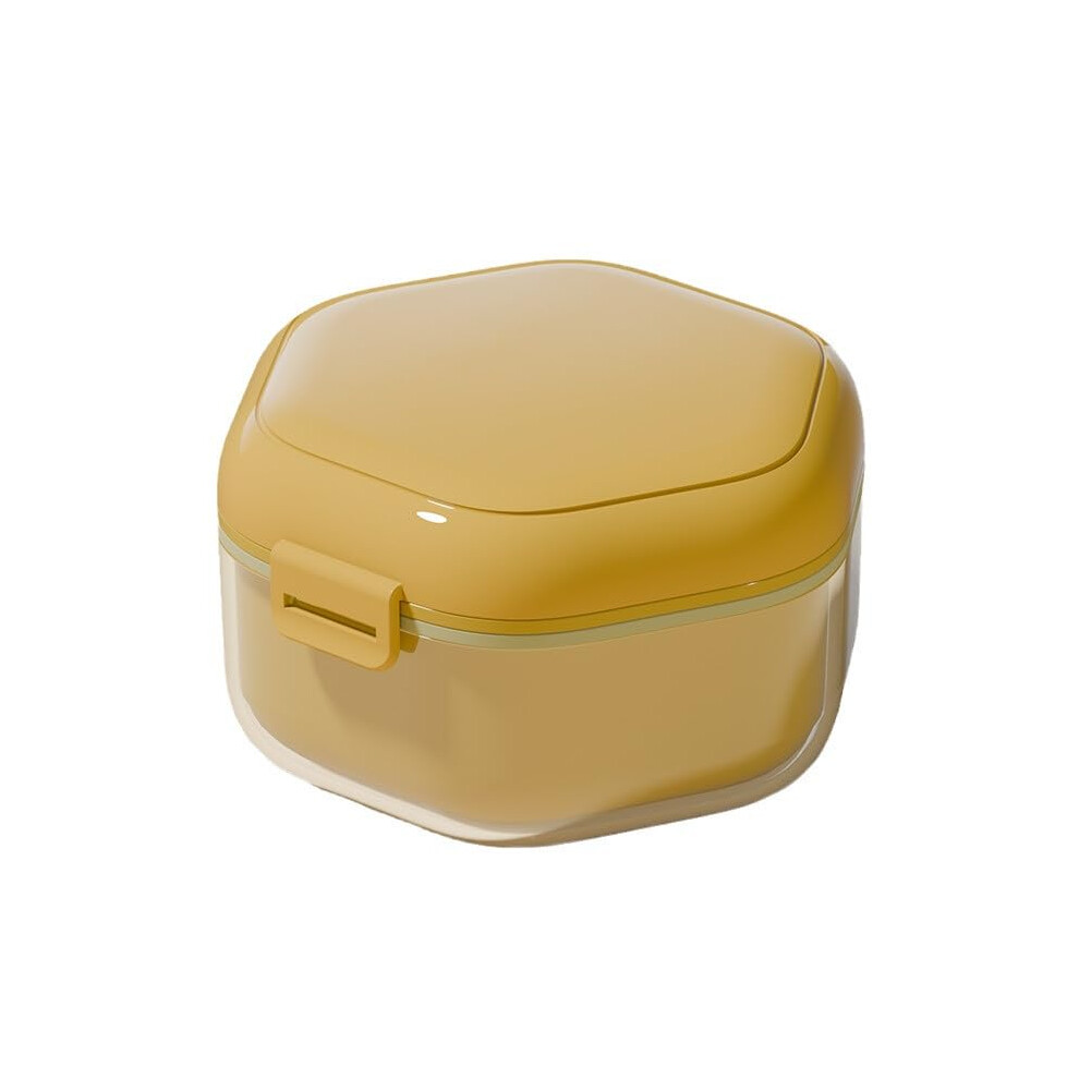 Denture Case Portable With Basket Tray Soaking Denture Bath For Orthodontic Retainer Box Travel Retainer Case Cup