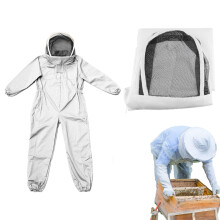 Ventilated Bee Suit Hooded Beekeeping Outfit, Breathable Cotton-Blend Fabric, Removable Sunshades, Professional Men