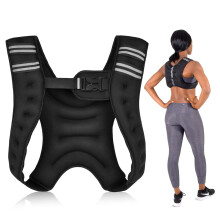 Weight Vest 11.2Lb / 5Kg With Reflective Stripes, Black For Men And Women Running Walking Cardio Strength Training