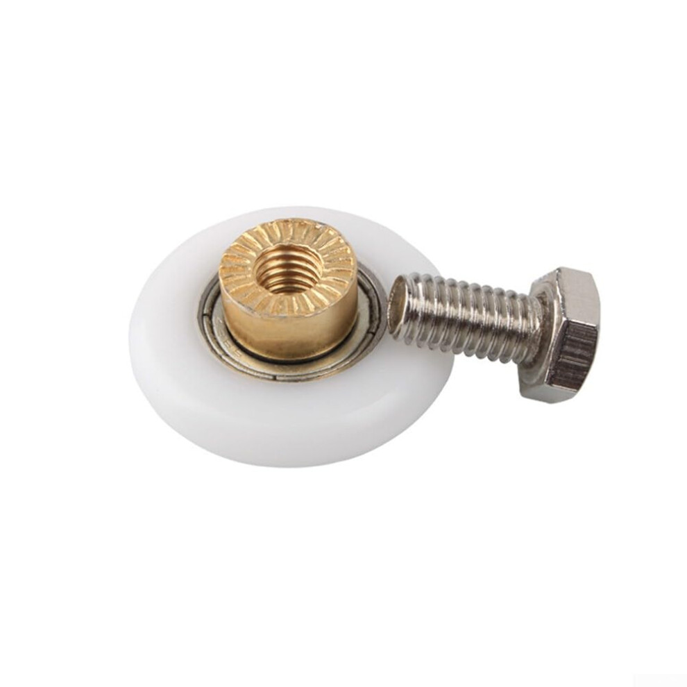 Shower Room Pulleys 4Pcs Glass Door Wheel Rollers Nylon Copper Replacement For Shower Doors 23Mm 9354506395759