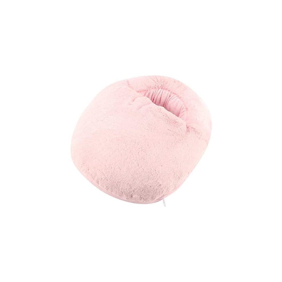 Pink Heated Feet Warmer Usb Rechargeable Cushion Plush Foot Warmer Slippers Electric Heating Pad For Winter Office (Pink)