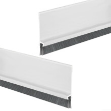 Door Sealing Kit 53mm Rubber Strip With Brush, 2 Pieces, White, Indoor Climate Control, Door Weatherstripping