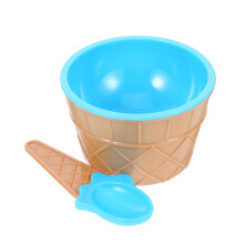 1 Sztuka Plastikowy Kubek Na Lody Sundae Z Łyżką (Niebieski)
