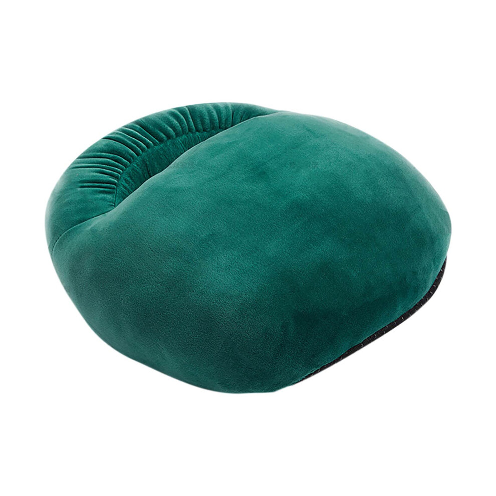 Green Heated Feet Warmer Usb Rechargeable Plush Fluffy Electric Heating Pad Unisex Slippers