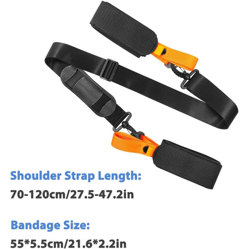 Ski Pole Carrier Adjustable Size S Shoulder Strap Fixed Skid Anti-Slip Pad 2