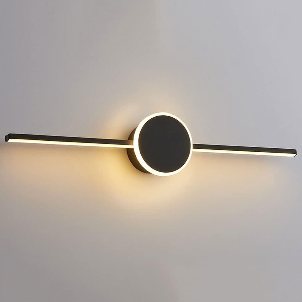 31.5-Inch Mirror Front Lamp Linear Bathroom Light Fixture, 17W LED Vanity Wall Sconce, 80CM Frame Lighting, Black-3000K-image-OPC-PMBRPQ7-NEW