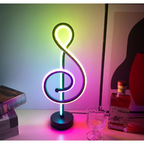 LED Bedside Table Lamp, Modern Spiral Dimmable Night Light with Music Sync, Remote App Control, RGB Desk Light