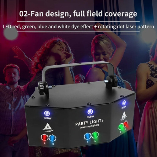 Disco Light 9-Eyes RGB Stage Strobe Light Red Green Blue With Cooling Sound Active Auto Mode Remote Memory Function 2