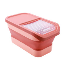 Dog Food Storage Container Foldable With Sliding Lid 43x25 Cm Pink For Pet And Cat Food
