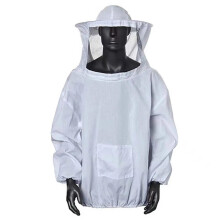 Beekeeping Suit White Cotton Protective Beekeeping Gear Siamese Defend Bee Suit