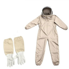 Beekeeping Suit Full Body, Ventilated Beekeeping Suit, Leather Glove Included, Size L