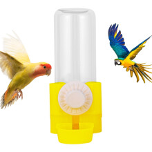 Bird Water Dispenser 500ml Large Capacity Automatic Drinker For Hamster Parrot Guinea Pig Squirrel Lemon Yellow Model D