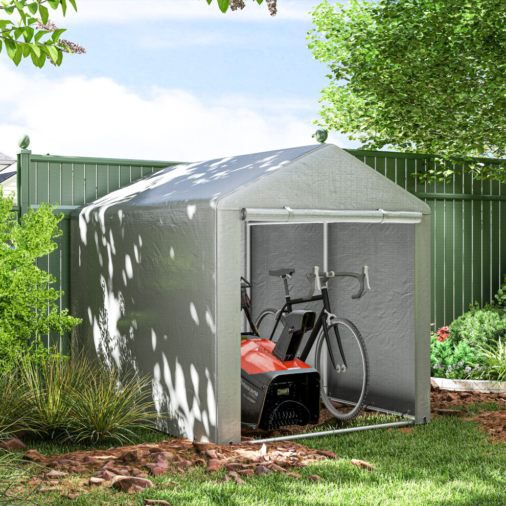 Outsunny Light/Grey 1.6 X 2.2M Garden Storage Shed Portable Shed Tent, - Image 2