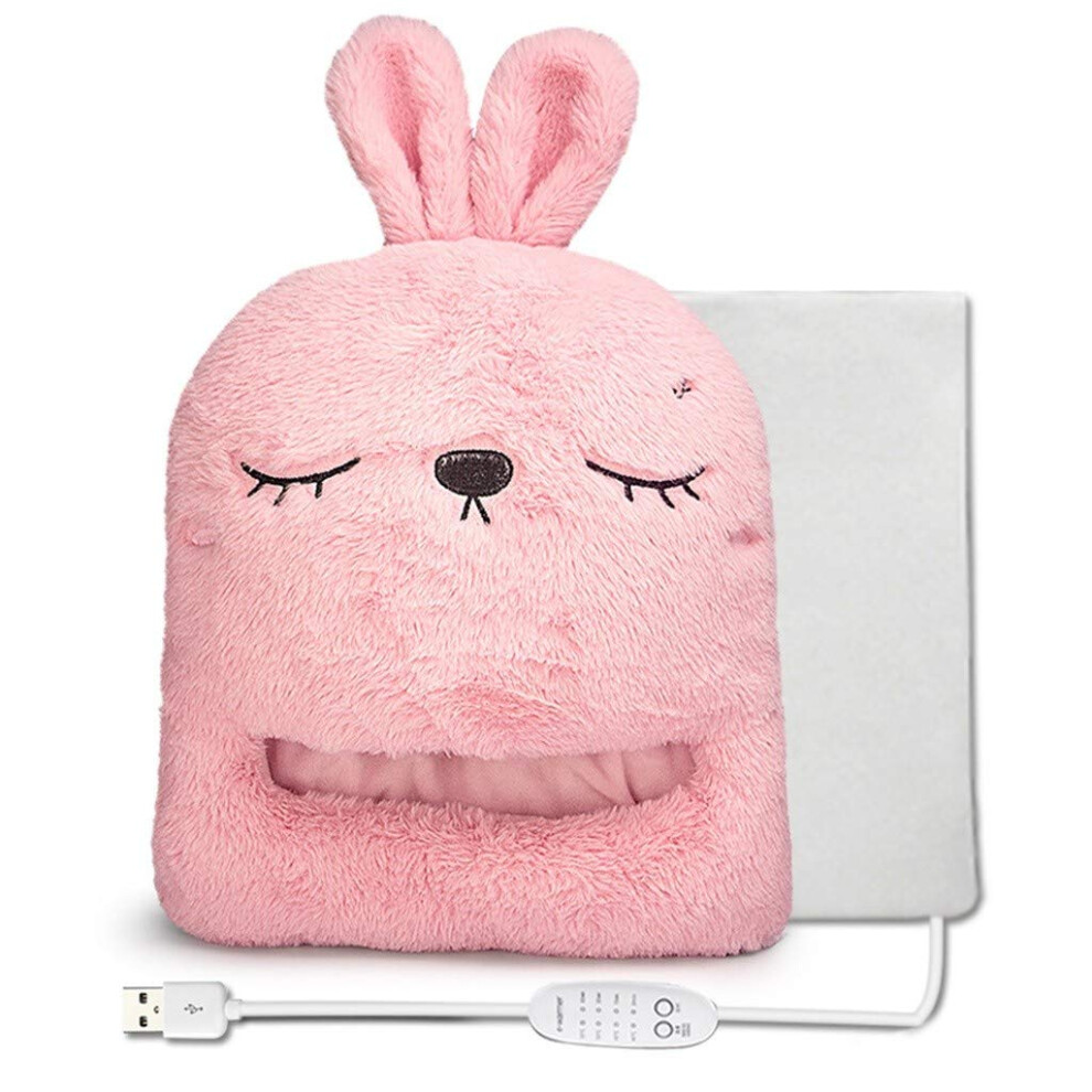Pink Foot Warmer Under Desk Electric With 3 Temperature Settings And 4 Timing Overheating Protection Machine Washable