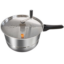 Stovetop Popcorn Maker Stainless Steel Hand Stirring Popper With Plastic Handle Kettle Style Popcorn Popper For Home