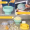 Silicone Microwave Popcorn Bowl Foldable Popcorn Maker With Lid Cyan Microwave Safe Space-Saving 2-Quart 3