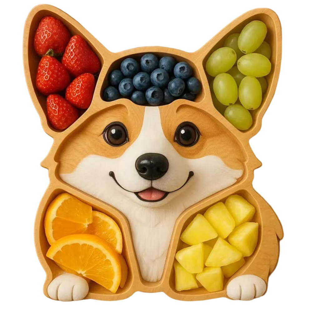 Charcuterie Boards Dog-Shaped Wooden Cheese Board And Serving Tray With 5 Grooves For Party And Home Use-image-OPC-PMBRTD5-NEW