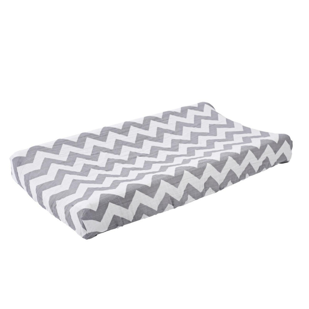 Changing Pad Sheets Soft Cotton Stretch Baby Changing Pad Cover Diaper Changing Mat Sheets 32X16 Inch Wave Gray