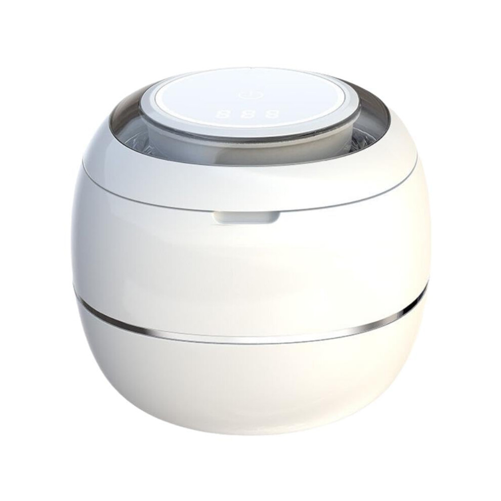 White Ultrasonic Retainer Cleaner 45Khz, 2 Modes, 180Ml, For Dentures And Mouth Guards,