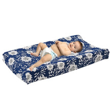 Changing Pad Cover Soft Stretch Breathable Cotton Fitted Nursery Sheets Fits 32x16 Changing Pad Navy Floral Print