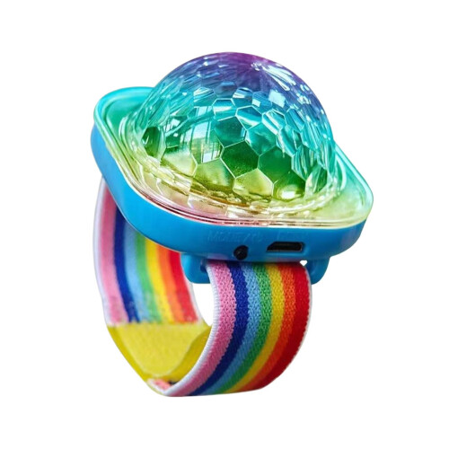 Bouncing Disco Light Compact Portable Suction Cup Rainbow Stage Light Blue Wrist Mount