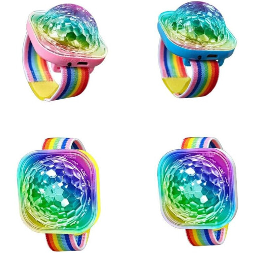 Bouncing Disco Light Compact Portable Suction Cup Rainbow Stage Light Blue Wrist Mount 1