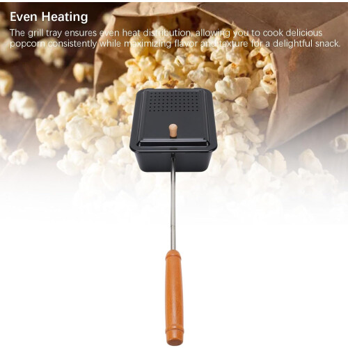 Campfire Popcorn Popper Old Fashioned Nonstick Popcorn Maker With Extended Handle Iron Manual Popcorn Pan 1
