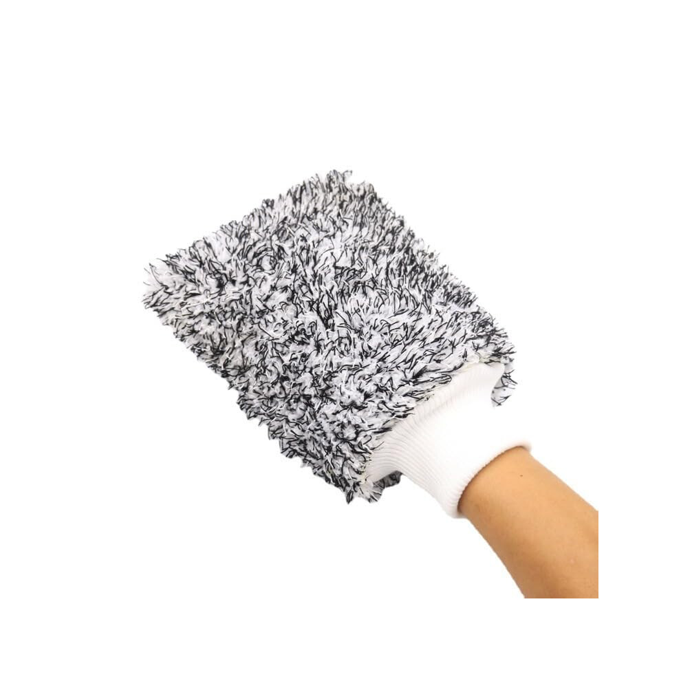 Car Wash Glove Double-Sided Thick Plush Microfiber Cleaning Glove Water Absorbent Fleece For Car Washing Coral 9393856464418