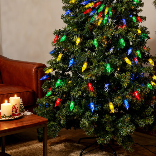 Indoor Outdoor 100 Count Incandescent Christmas String Lights, Multicolor 2