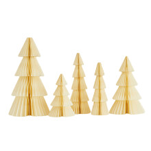 5PCS Flat Pack Paper Christmas Decors Nontoxic Materials-Gold