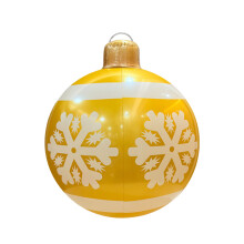 Quick Inflate PVC Christmas Ball Balloon-golden snowflakes