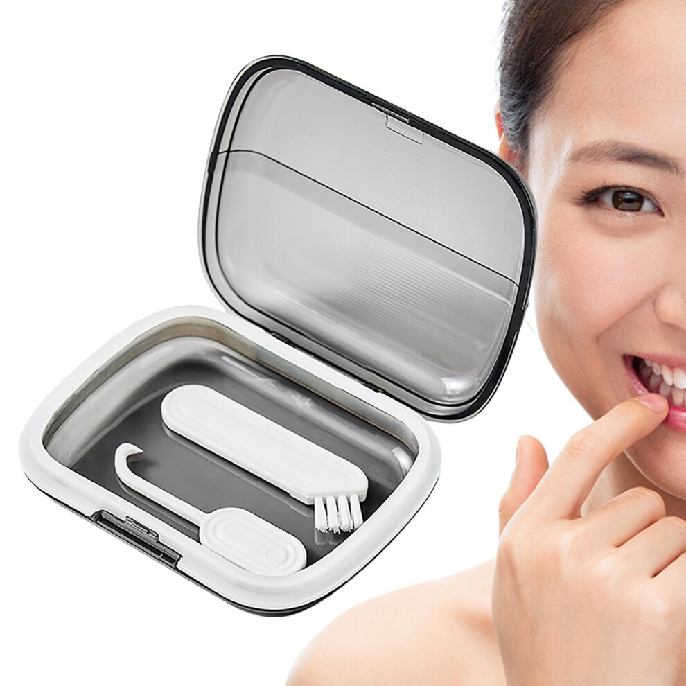 Orthodontic Aligner Case, Odorless Slim Retainer Case Lid Hinge, Portable Denture Box For Braces Removal Tool