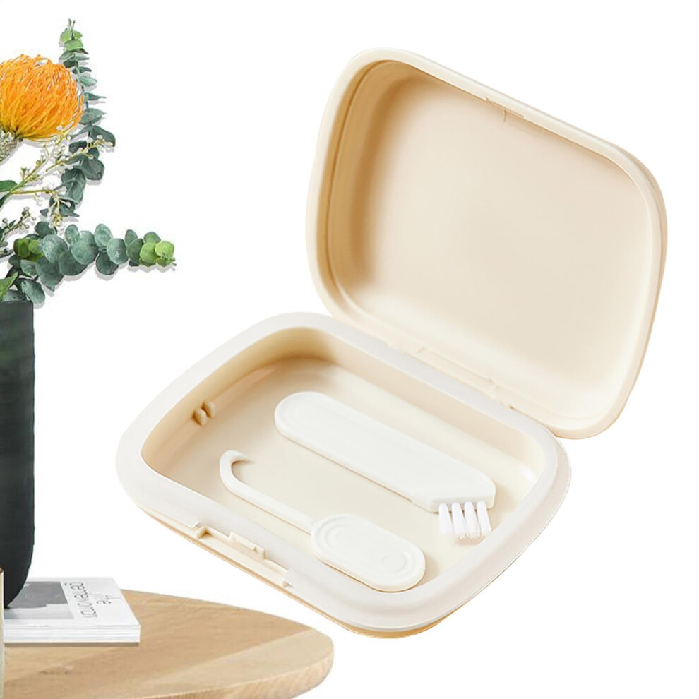 White Orthodontic Aligner Case Slim Odorless With Lid Hinge For Aligners Retainer Box, Denture Case, Mouth Guard Milky