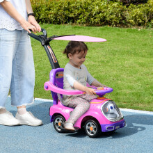 AIYAPLAY 3 in 1 Ride on Push Car, Cartoon Robot Foot to Floor Slider - Pink