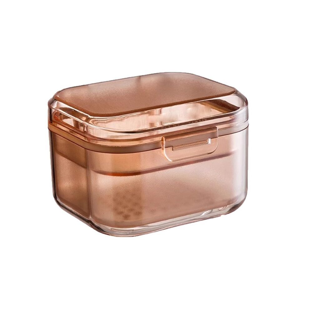 Denture Bath Case With Drain Basket Portable Travel Denture Cups For Soaking Dentures Orange