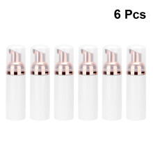6pcs 50ml pump bottles for home travel with white rose gold heads